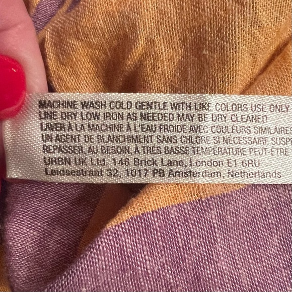 By Anthropologie Grommet Halter Stripe Linen Maxi Dress Lilac & Peach Size Large - Picture 14 of 14